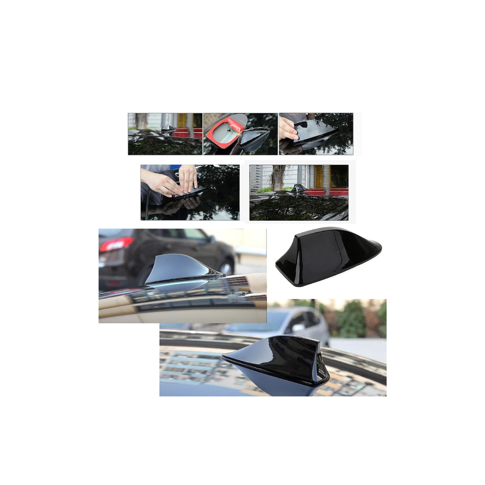 Antenne De Voiture D'aileron De Requin Pour Nissan Juke 2008-2012 2013 2014 2015 2016 2017 2018 2019, Antennes Signal Radio Toit, Antenne Radio Voiture FM/AM Avec Base Adhésive étanche,A-Red