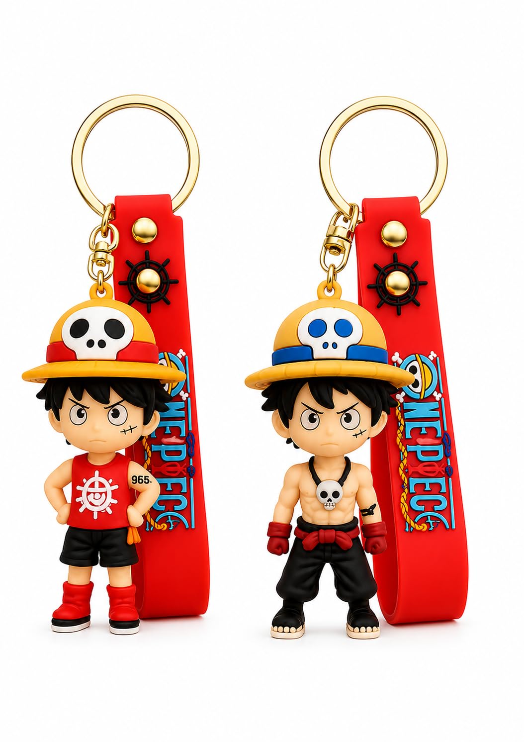 (Pack of 2 One Piece Luffy Anime Keychain for Boys & Girls | Cartoon Bag Charm-picture-37