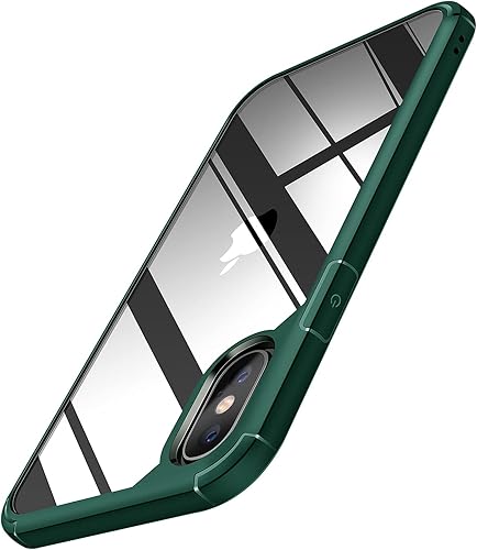 TENDLIN Compatible con iPhone Xs CaseiPhone X Funda protectora transparente de parte trasera dura suave (verde) disponible en Yaxa Peru