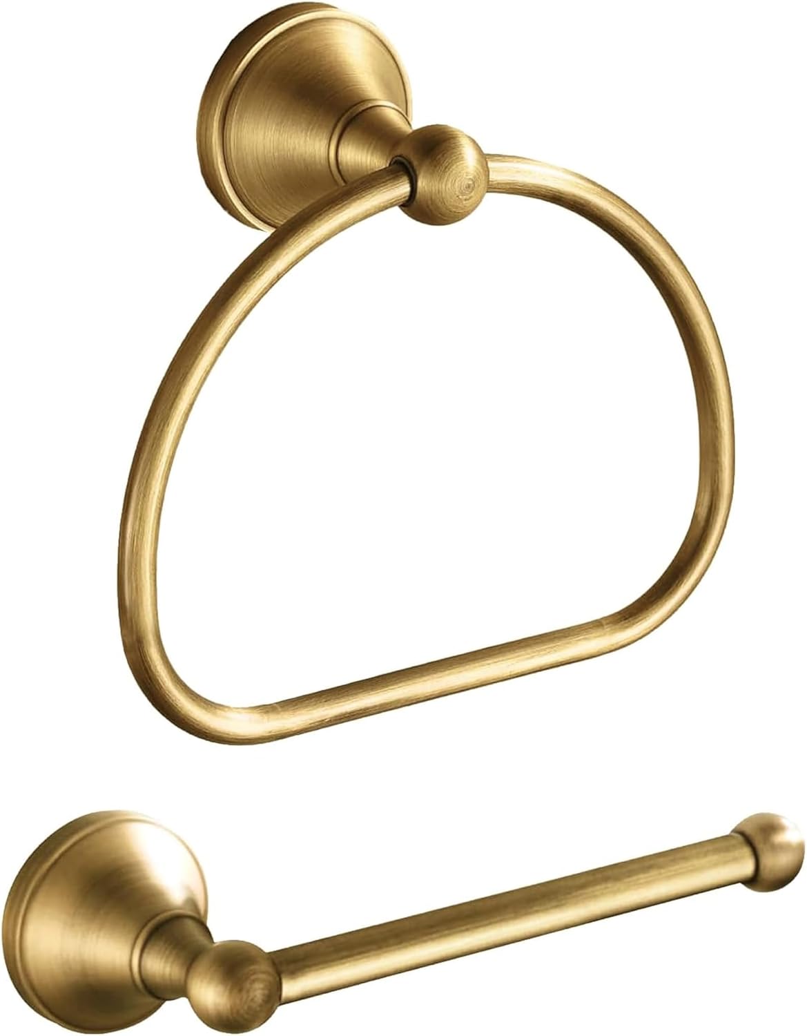Brass Toilet Paper Holder,Antique Towel Ring,Antique Brass Hand Towel Holder Bathroom Tissue Roll Paper Holder Hanger Bath Accessories Wall Mounted Half Round 2 Pieces
