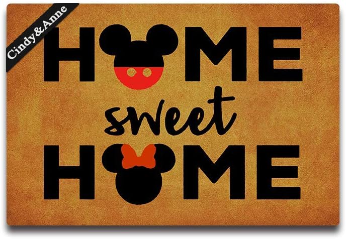 Cindy&Anne Tdou Home Sweet Home Cute Doormat Entrance Floor Mat Funny Doormat Door Mat Decorative Indoor Outdoor Doormat 23.6 by 15.7 Inch Machine Washable Fabric Top