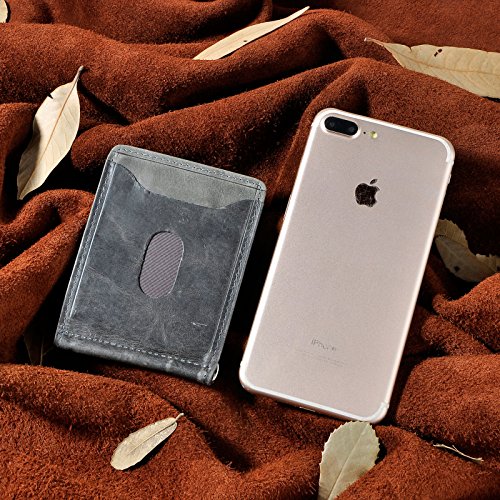 Le'aokuu Real Leather Magnet Money Clip Card Case Slim Handy Front Pocket Wallet3