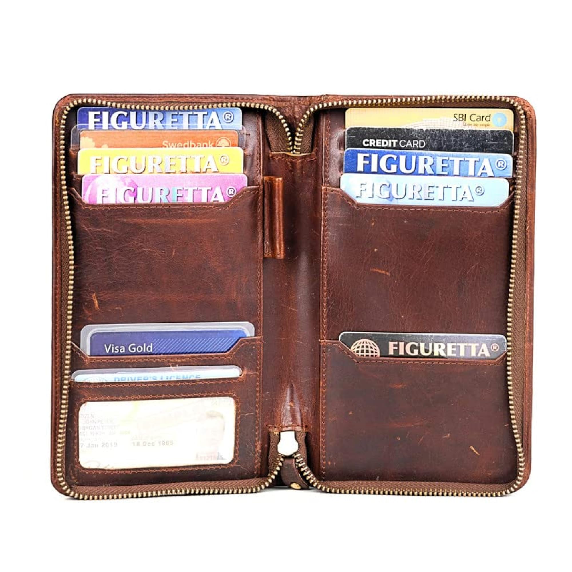 Genuine Leather RFID Protected Passport Holder, Travel Wallet