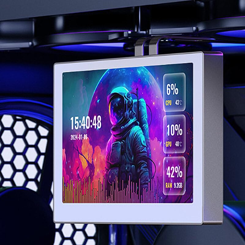 Monitor USB 8 pulgadas IPS con carcasa de luz ambiental RGB e interfaz Type-C compacta 6