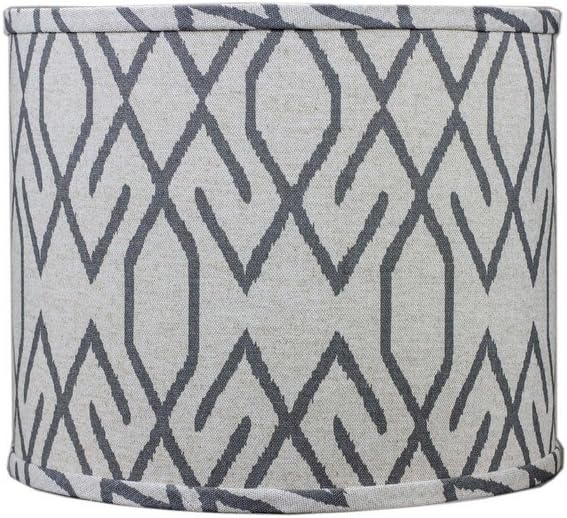 AHS Lighting SD1561-14WD Broken Diamonds Dark Grey Drum Lamp Shade with Washer, 14"