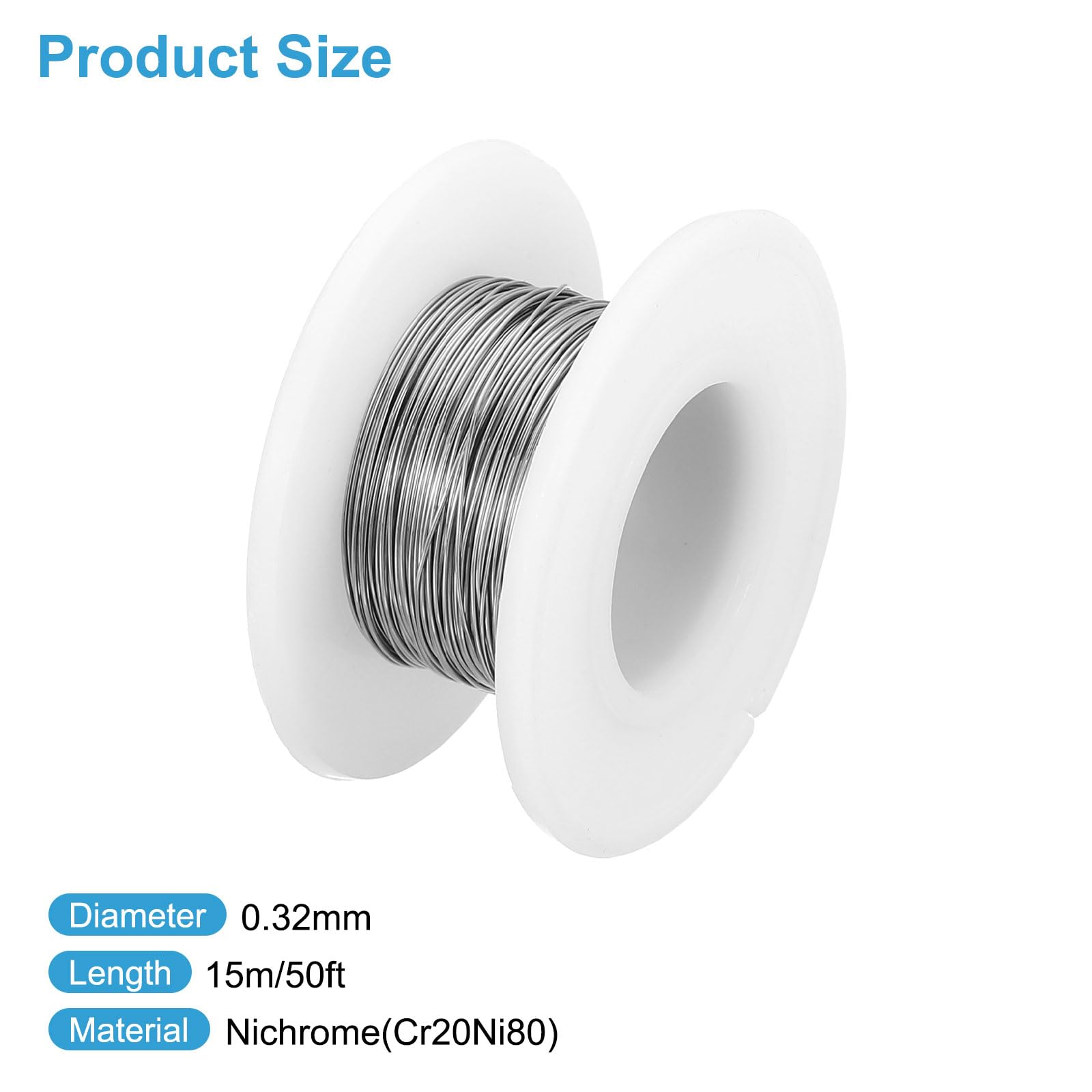 QUARKZMAN 50 FT drut oporowy 0,32 mm, 28 G, nichrom, element grzejny, drut oporowy, do urządzeń gospodarstwa domowego, przemysłowych, materiałów oporowych, lotnictwa