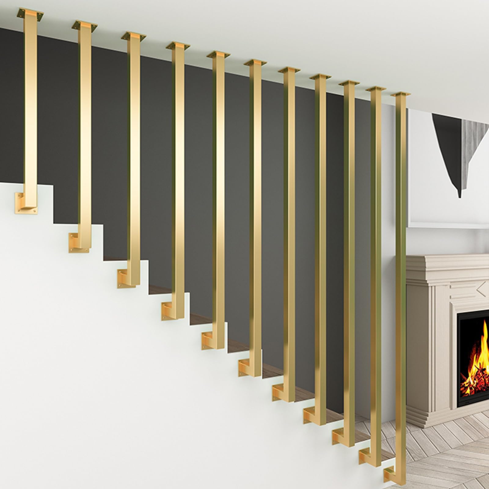 Main courante d'escalier haut de gamme au design épuré en L