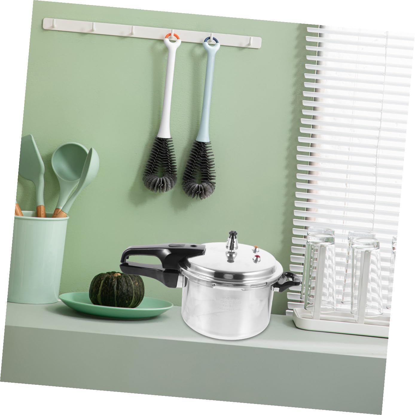 High Pressure Cooker for Gas Stoves and Induction Compact Aluminum Alloy Pressure Pot with Polished Composite Base for Quick Cooking Spaces