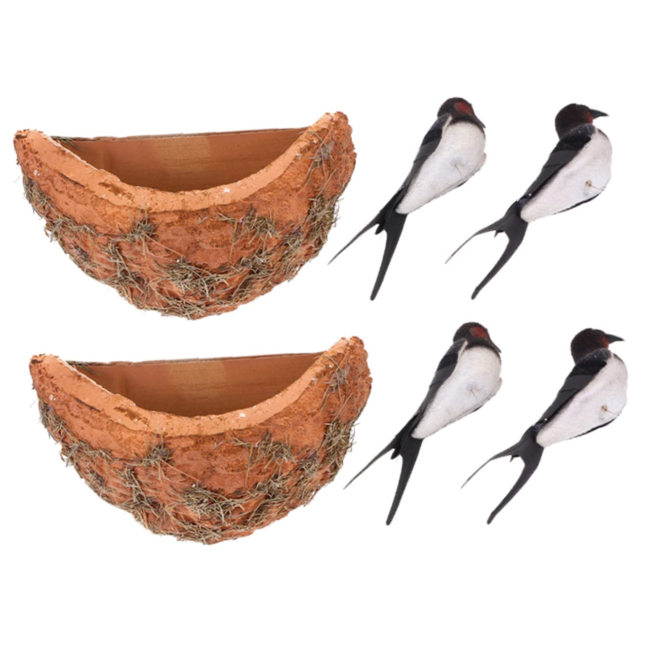 YARNOW 6sets Decorativo Di Nido Di Uccelli Simulazione Per e Fotografia Ornamento Artistico Per Interni Ed Esterni