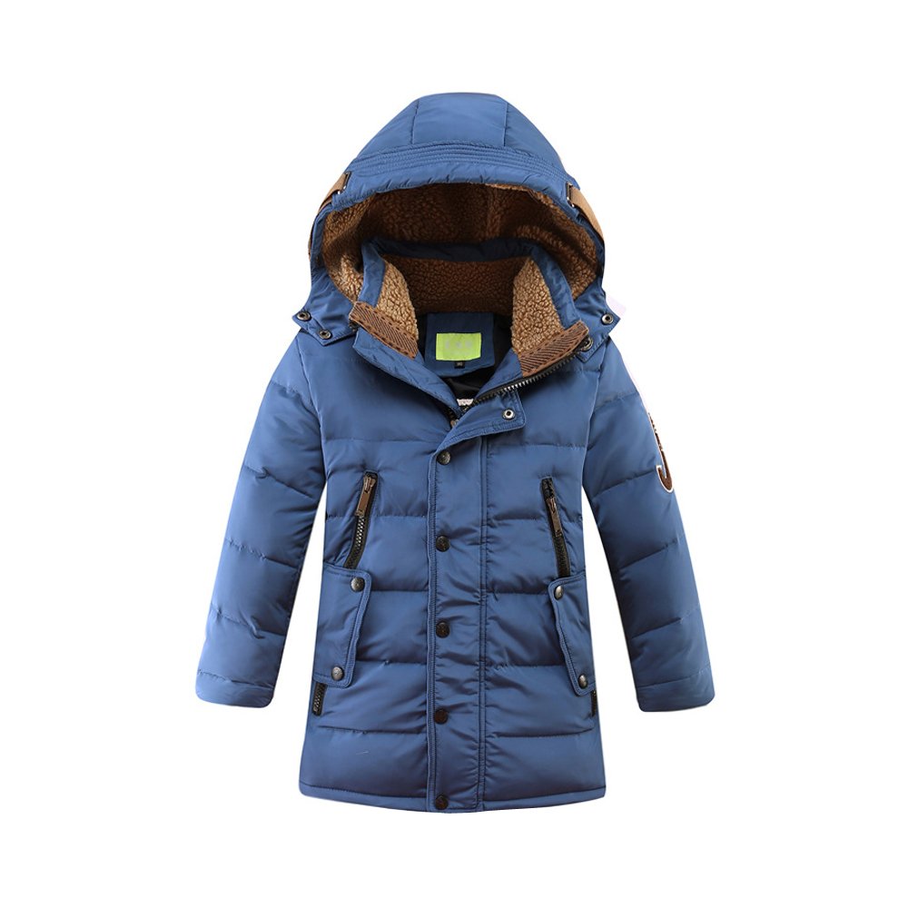TianerhayBig Boys' Mid Long Duck Down Hooded Puffer Jacket Parka Coats