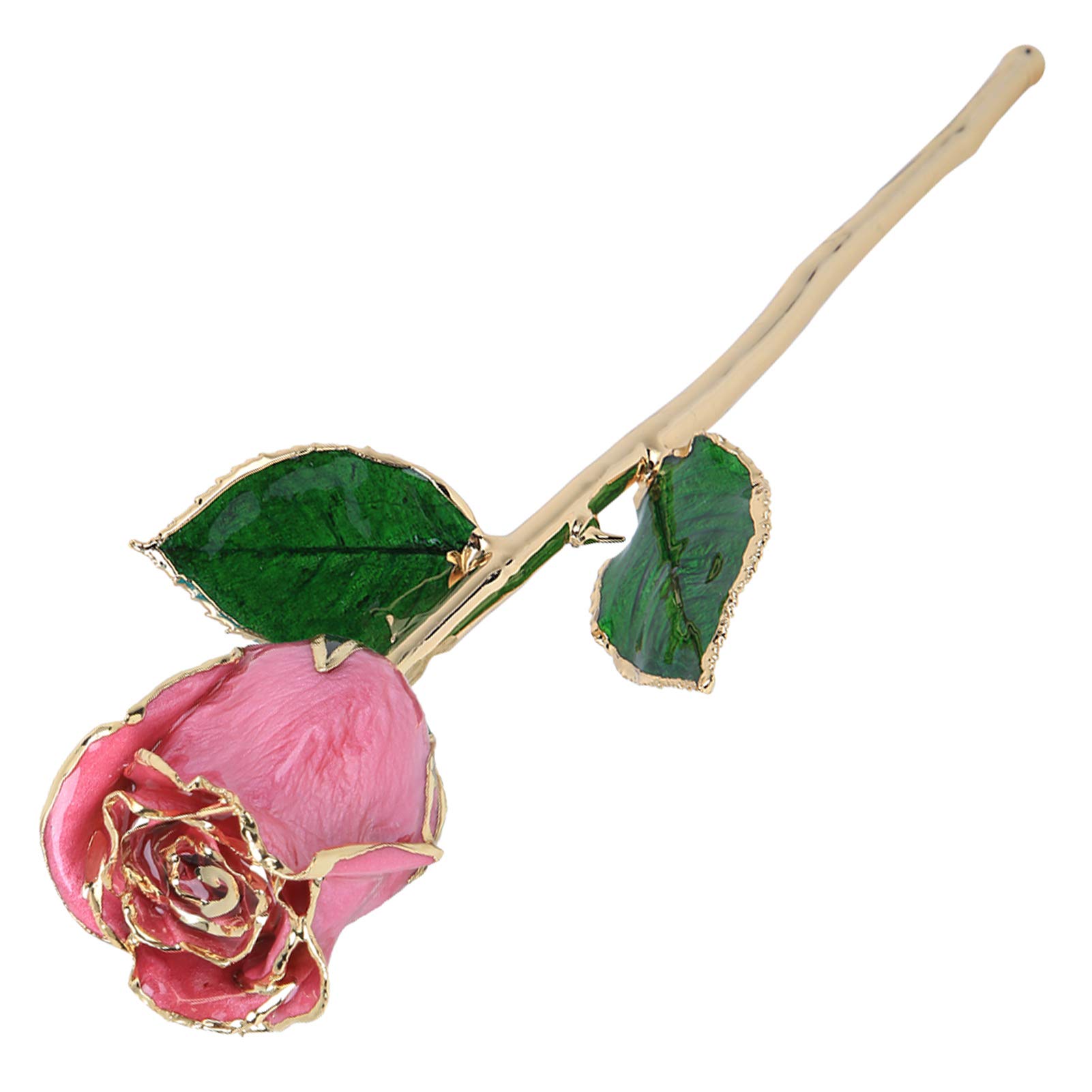 Amazon｜Generic 24K ゴールドメッキの本物のバラの花飾り。母の日や