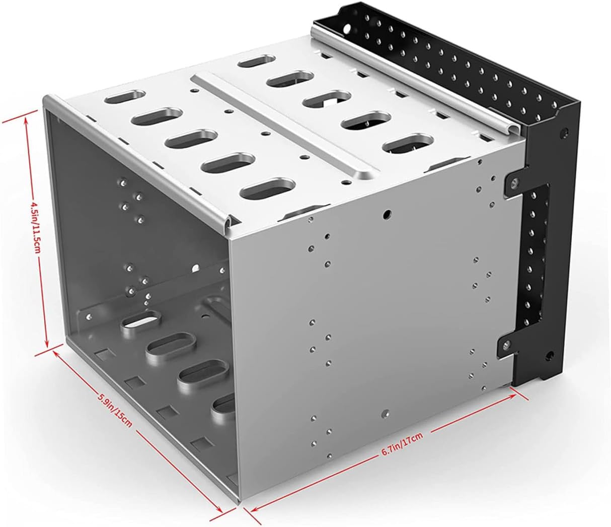 BESPORTBLE Hard Disk Cage Rack with Fan Desktop Hard Drive Bracket for Bay Heat Dissipation Hollow Design Stable and Easy to Install Drive Accessory