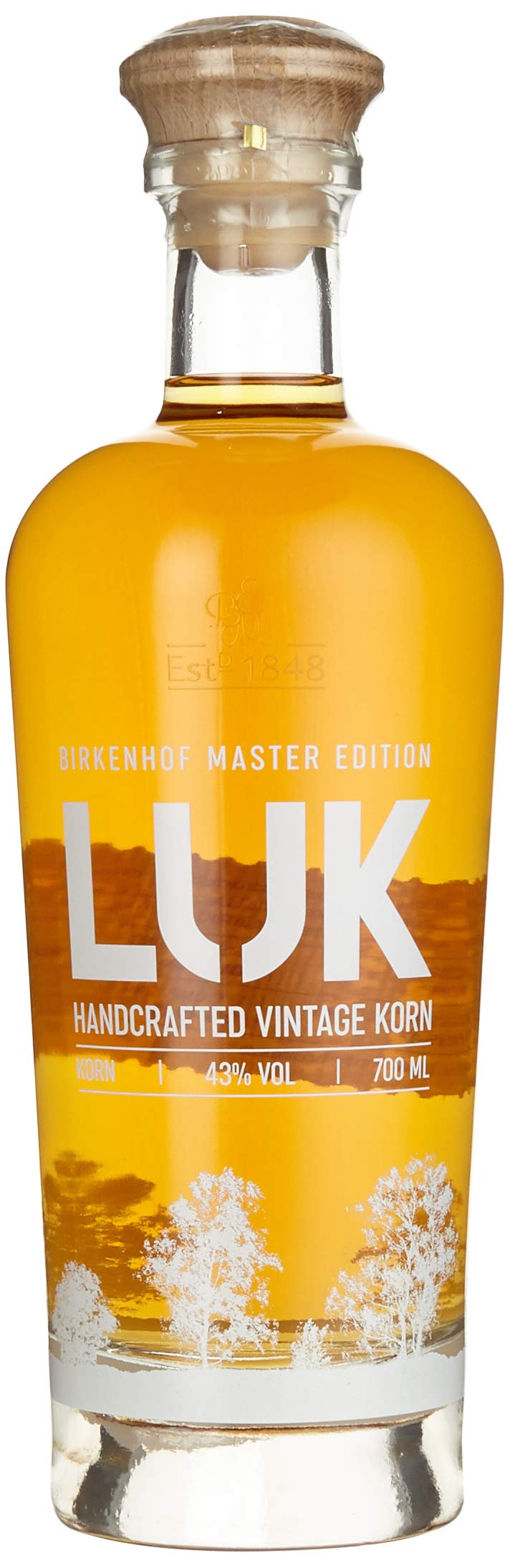 BIRKENHOF Brennerei | LUK Handcrafted Vintage Korn in Tube-Naturkarton | (1 x 0,7l ) - 43 % vol.