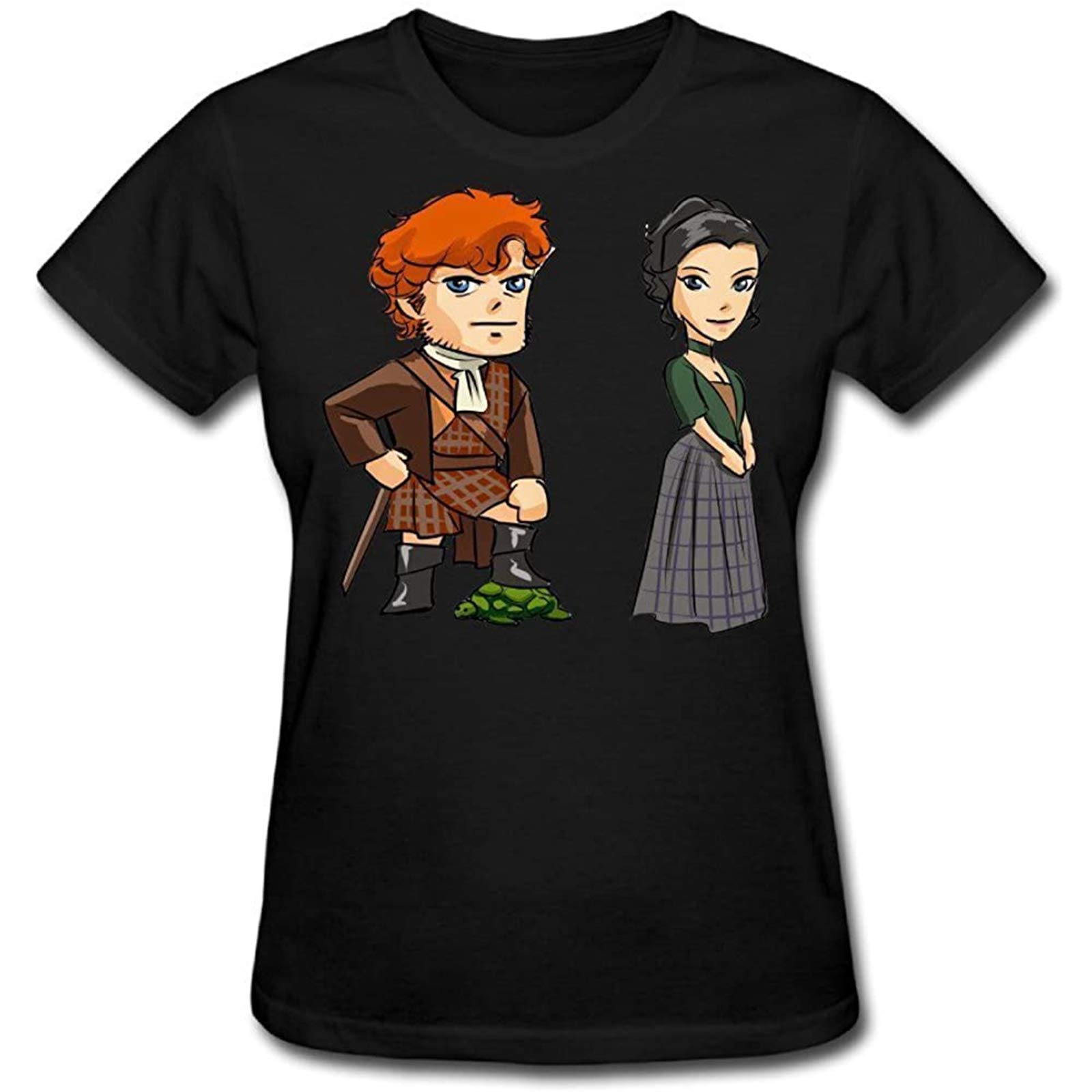 Women's Outlander Jamie Fraser Poster T Shirt DeepHeather Tee Black 3XL