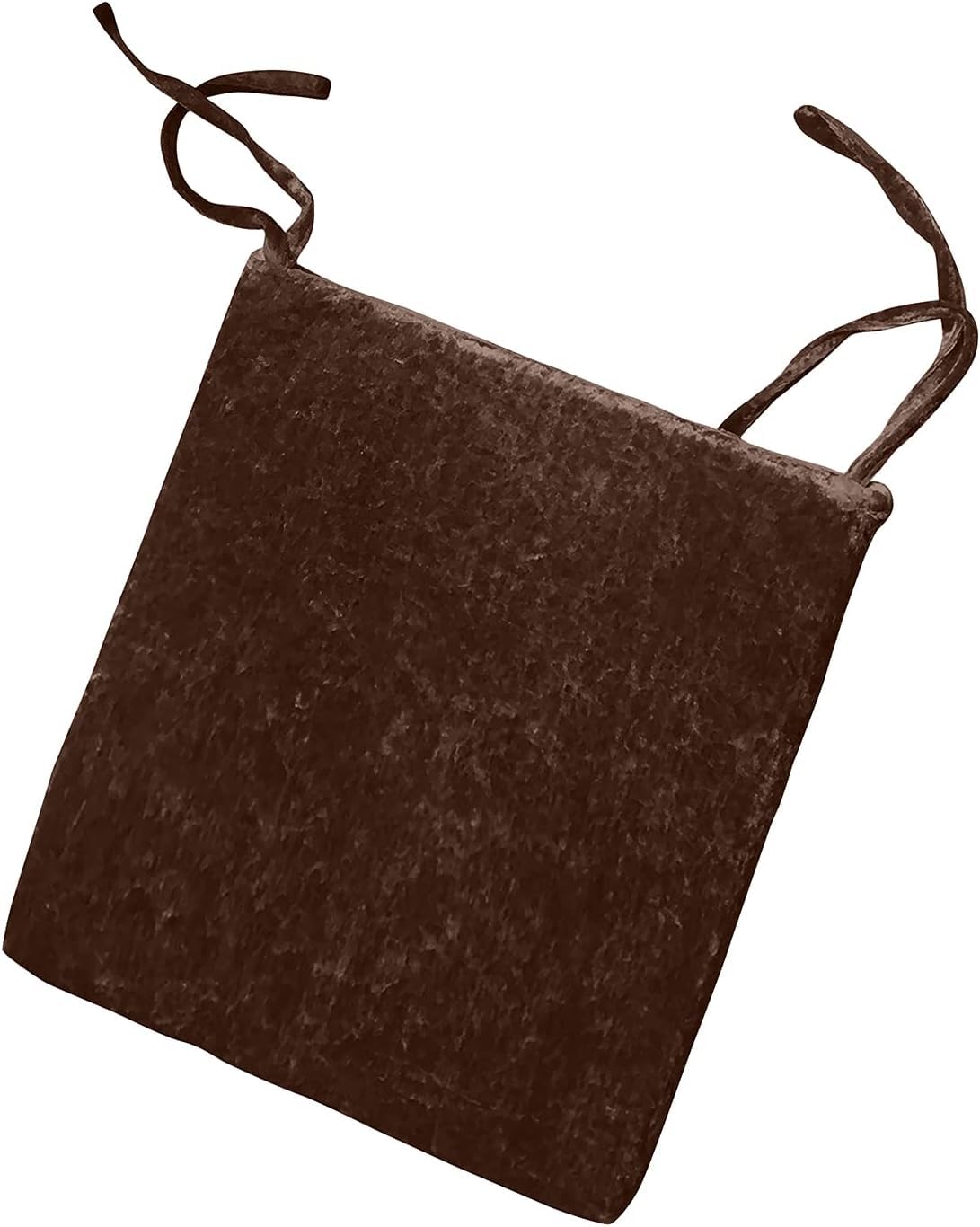 HOMES-LINEN Luxury Crushed Velvet Filled Foam Seat Pad Chair Cushions With Ties Chair Seat Pads Removable Dining Garden Chair Cushion Pads (Chocolate, 2) — image 1