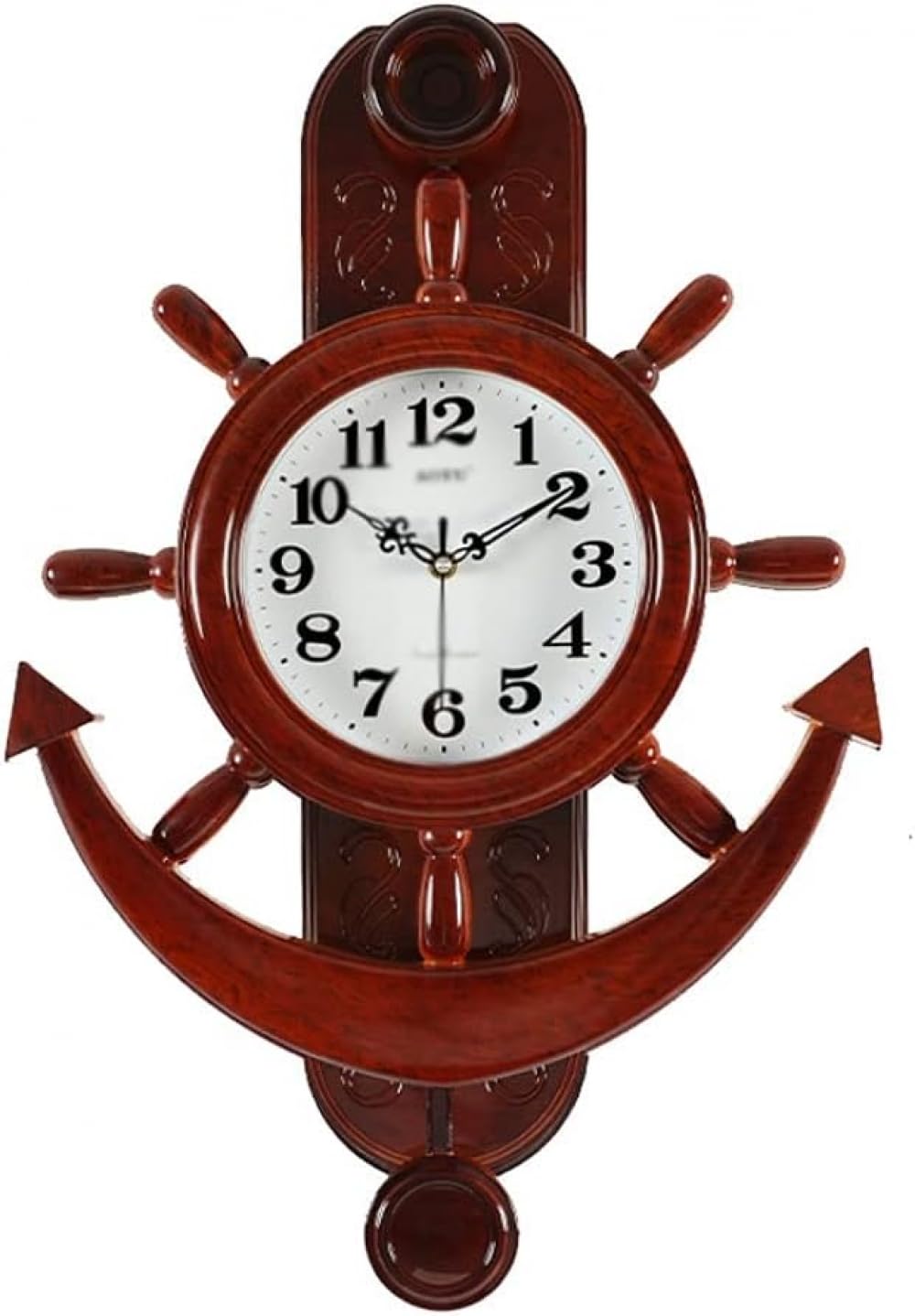 KRXSOBNV wall clock, Plastic Rudder Wall Clock Large 20 Inch Silent Non Ticking Battery Operated