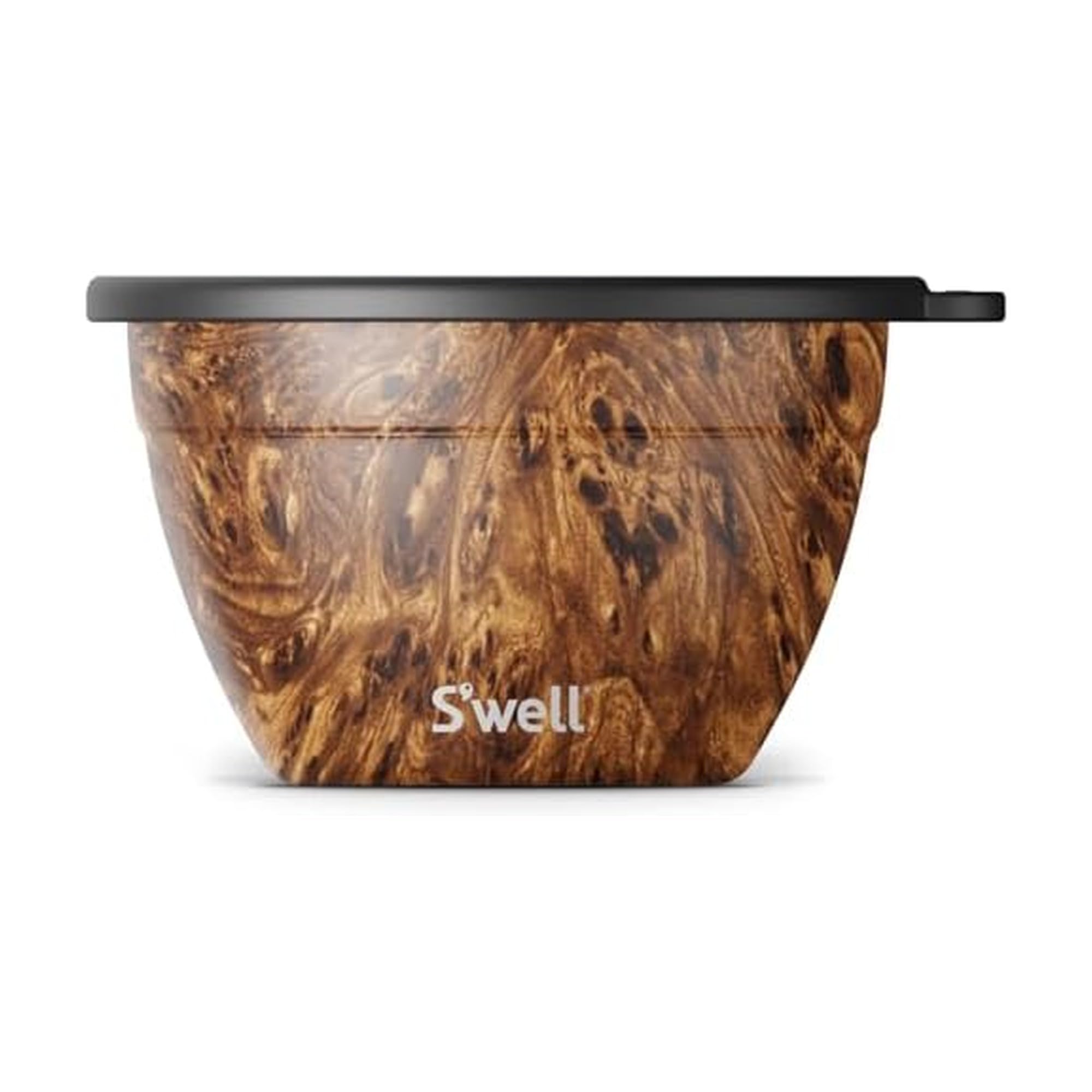 S'well Salad Bowl Kit, Teakwood. Salad Lunch Box with Compartments, Removable Tray and Dressing Pot