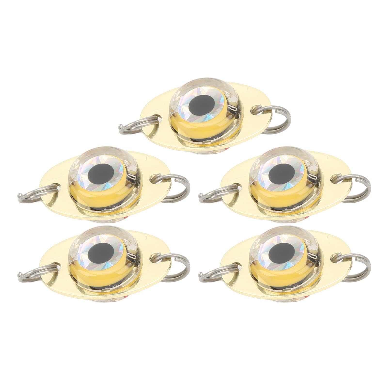 HERCHR 5Pcs LED Underwater Fishing Lure Lamps, Corrosion Proof Bass Halibut Flasher LED Lighted Bait Flasher Deep Drop Fishing Bait Light Fish Eye Attractive Lure Light Lamp for Saltwater (Blue)