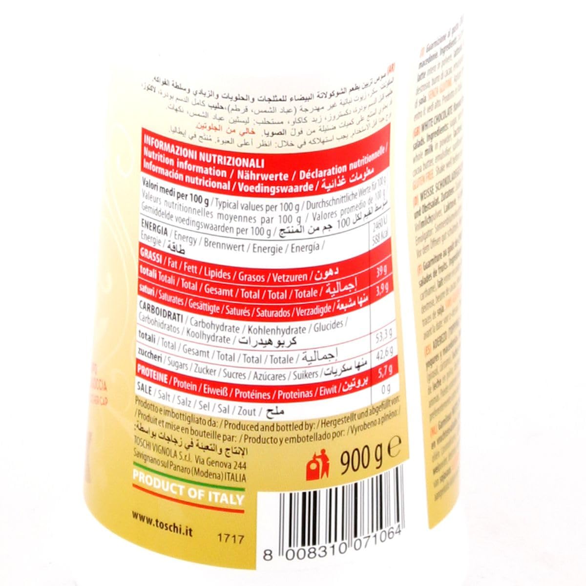 Italian Gourmet Topping Weiße Schokolade Sauce 6x900g mit Polpa