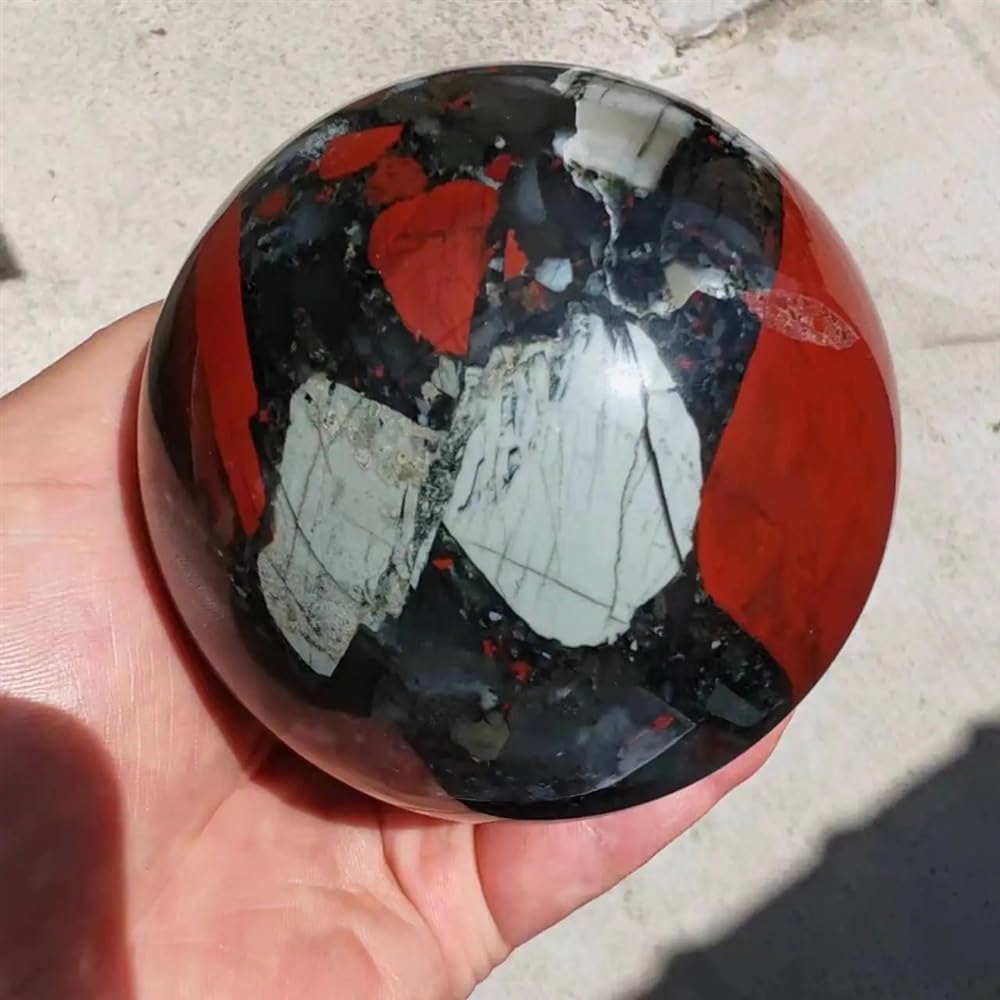 DPURPIWADY Stone African Blood Quartz Sphere Crystal Ball (1300-1500g)
