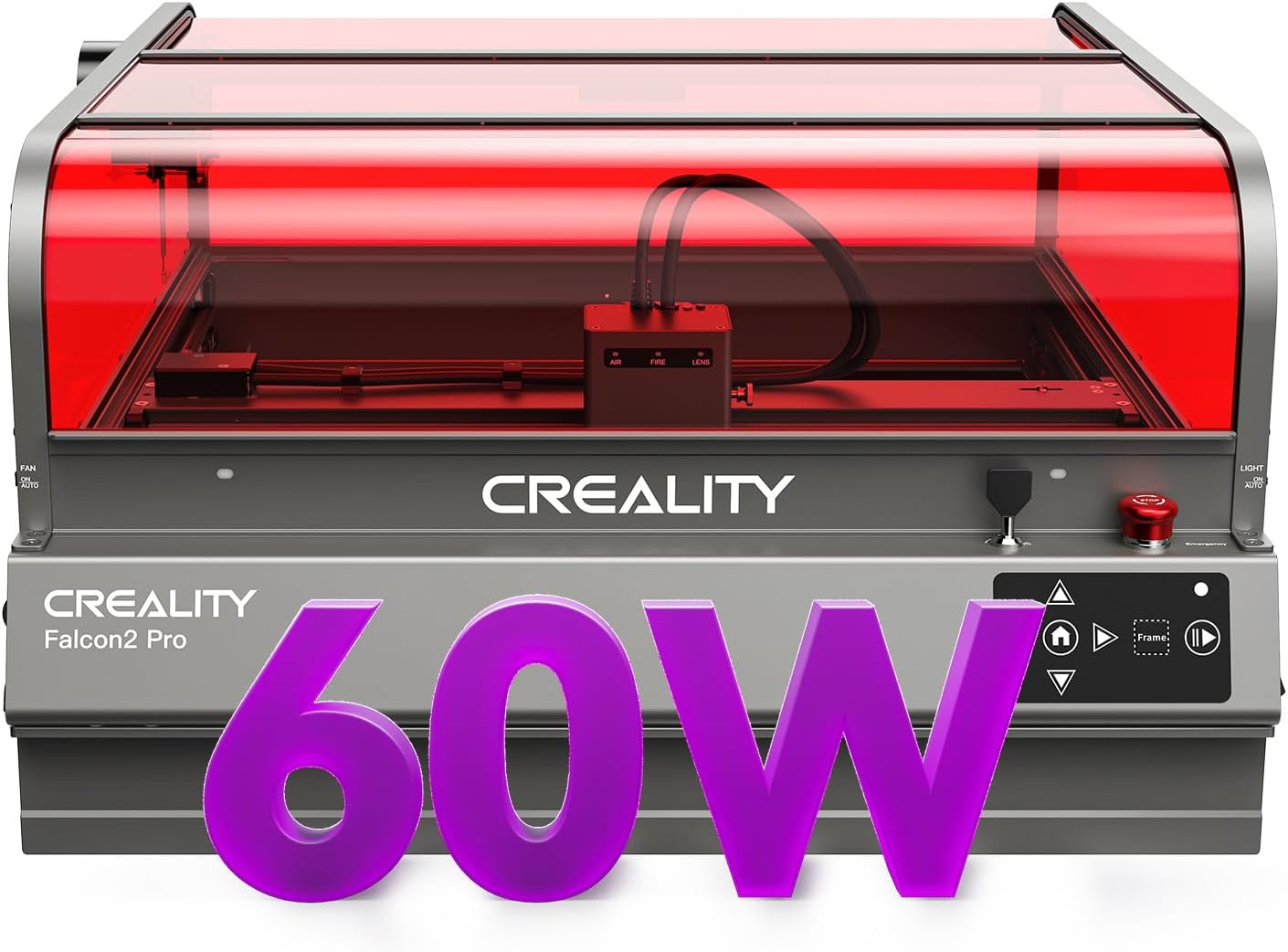 Creality Falcon2 Pro 60W Laser Engraver-Desktop Diode 240000mW Output with Integrated Enclosure, Camera&Air Assist for Batch Process, 700mm/s, Laser Cutter and Engraver Machine for Wood/Acrylic