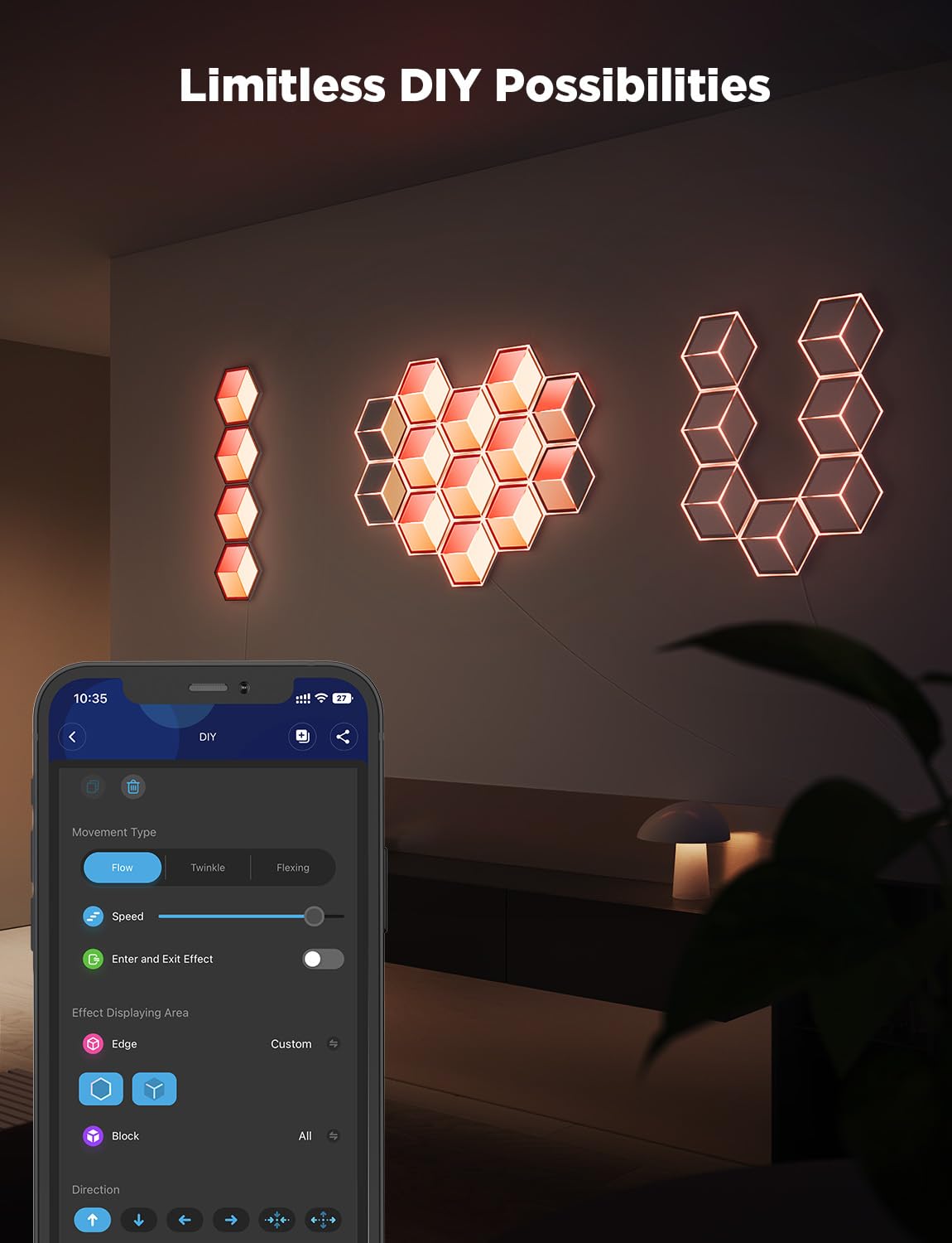 Govee Glide Hexagon Light Panels Ultra, 3D Wall Lights with DIY