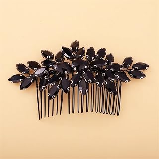 Peines para el pelo con diamantes de imitación, accesorios para la cabeza de novia, tocado hecho a mano, tiaras de fiesta, color negro
