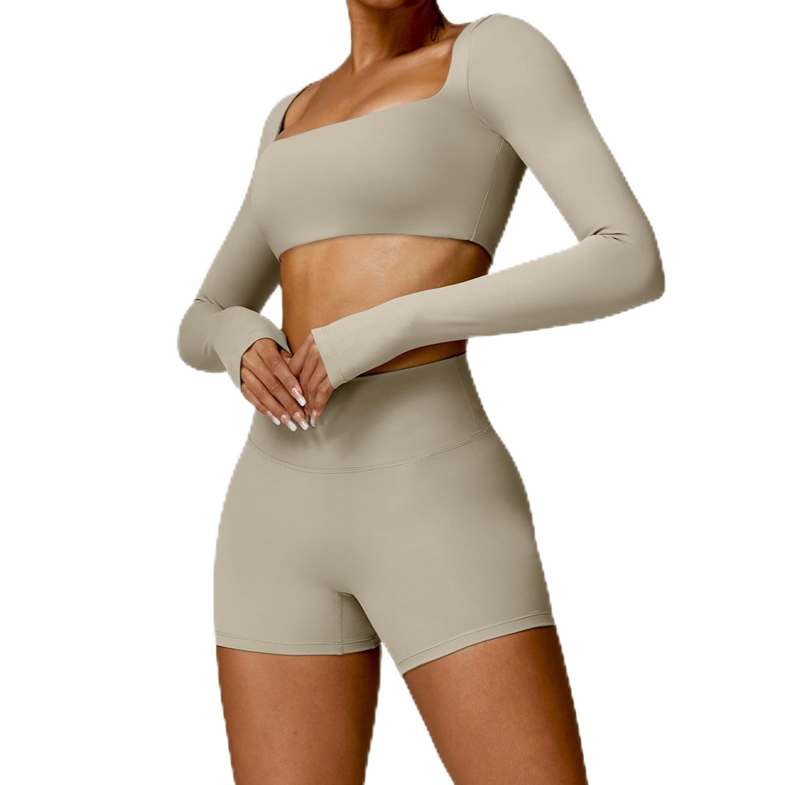 Completo da Yoga da Donna in 2 Pezzi, Elegante, Confortevole, Ad Asciugatura Rapida, per Palestra, Yoga a Casa e Corsa, 78% Nylon, 22% Poliuretano