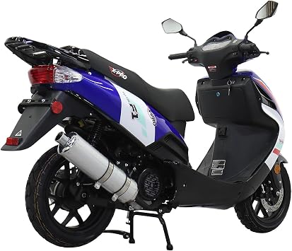 X-PRO 150cc Moped Street Gas Moped 150cc Adult Bike with 13 Aluminum Wheels! (Blue)