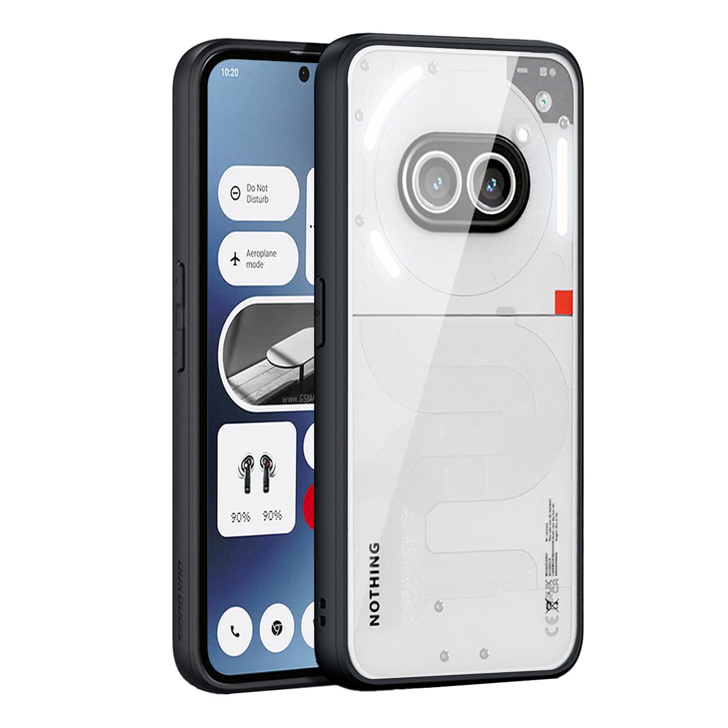 T Tersely for Nothing Phone 2a / Nothing 2a Plus Case, Hard PC Back + Soft TPU Bumper Crystal Clear Slim Fit Lightweight Transparent Skin Cover Shockproof Non-Slip Anti-Yellow Protection (Black)