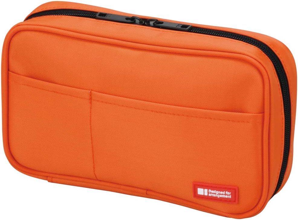 LIHIT LAB Zipper Pen Case, 7.9 × 2 × 4.7 Inches, Orange (A75514) Everything Else