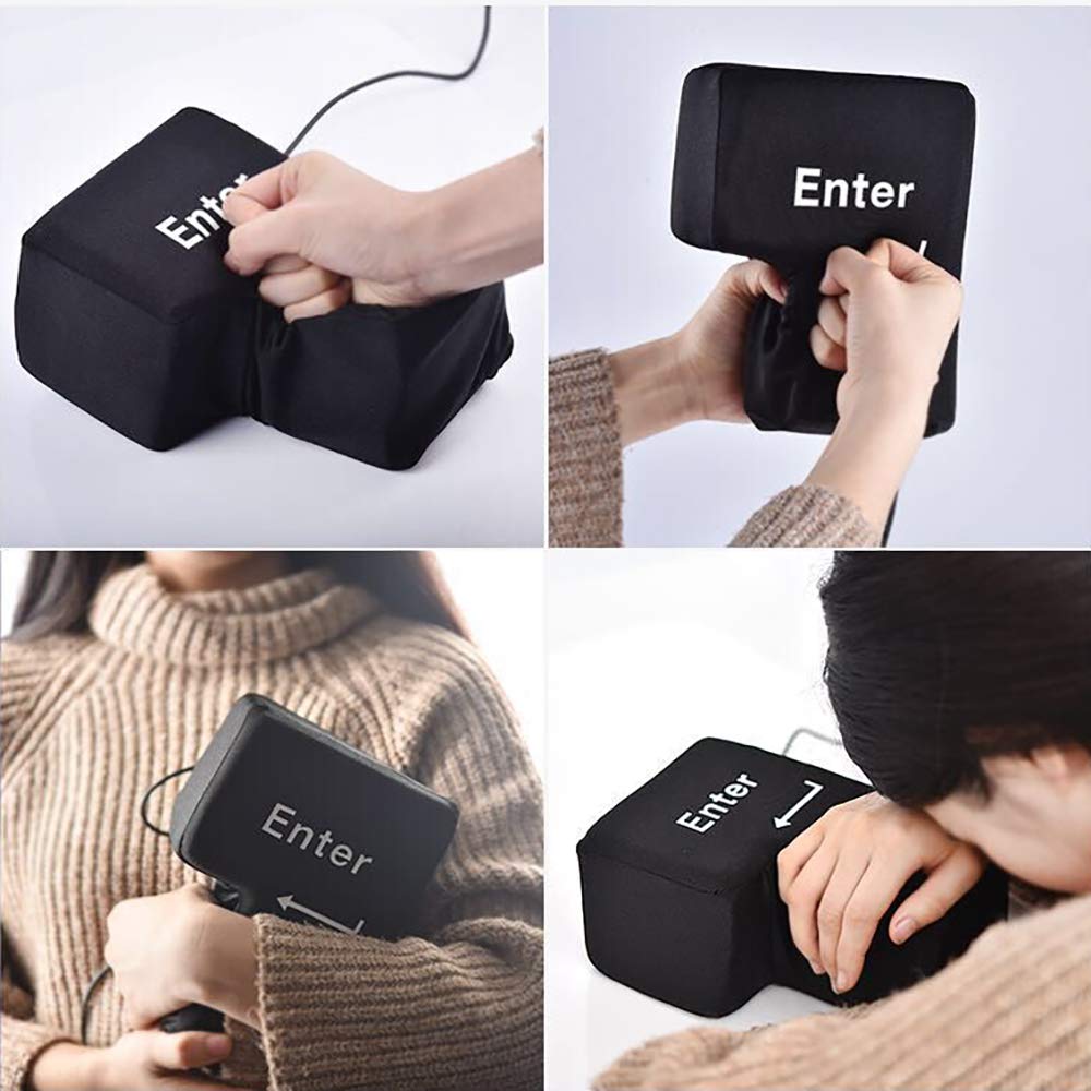 Tasto Invio, Cuscino Grande a Forma di Tasto Invio per Ufficio, Cuscino in Schiuma per Riposo, Cuscino Antistress a Forma di Tasto Invio da Battere per Ufficio, Casa e Viaggio d'Affari