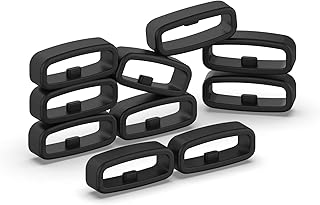 AGGDSH（10pc Silicone Replacement Watch Band Loop Compatible18mm,20mm,22mm,Fastener Rings with Band Keeper band loop keeper (black, 22mm)