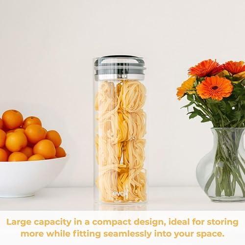 Vista 10 de Prepara evak vidrio contenedor de almacenamiento de alimentos con mango de tacto suave, color negro, tamaño grande, Negro Gloss Hyle