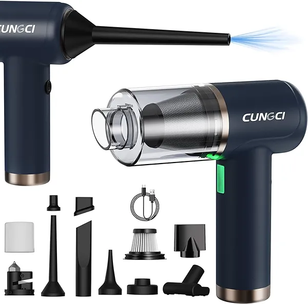 CungCi Car Vacuum Handheld Vacuum Portable Cordless, 18000Pa 5 in 1, 100W Brushless Motor, High Power Vacuum Cleaner with Window Breaker Hammer, LED Light, Multi-Nozzles for Car, Home, Pet, Office