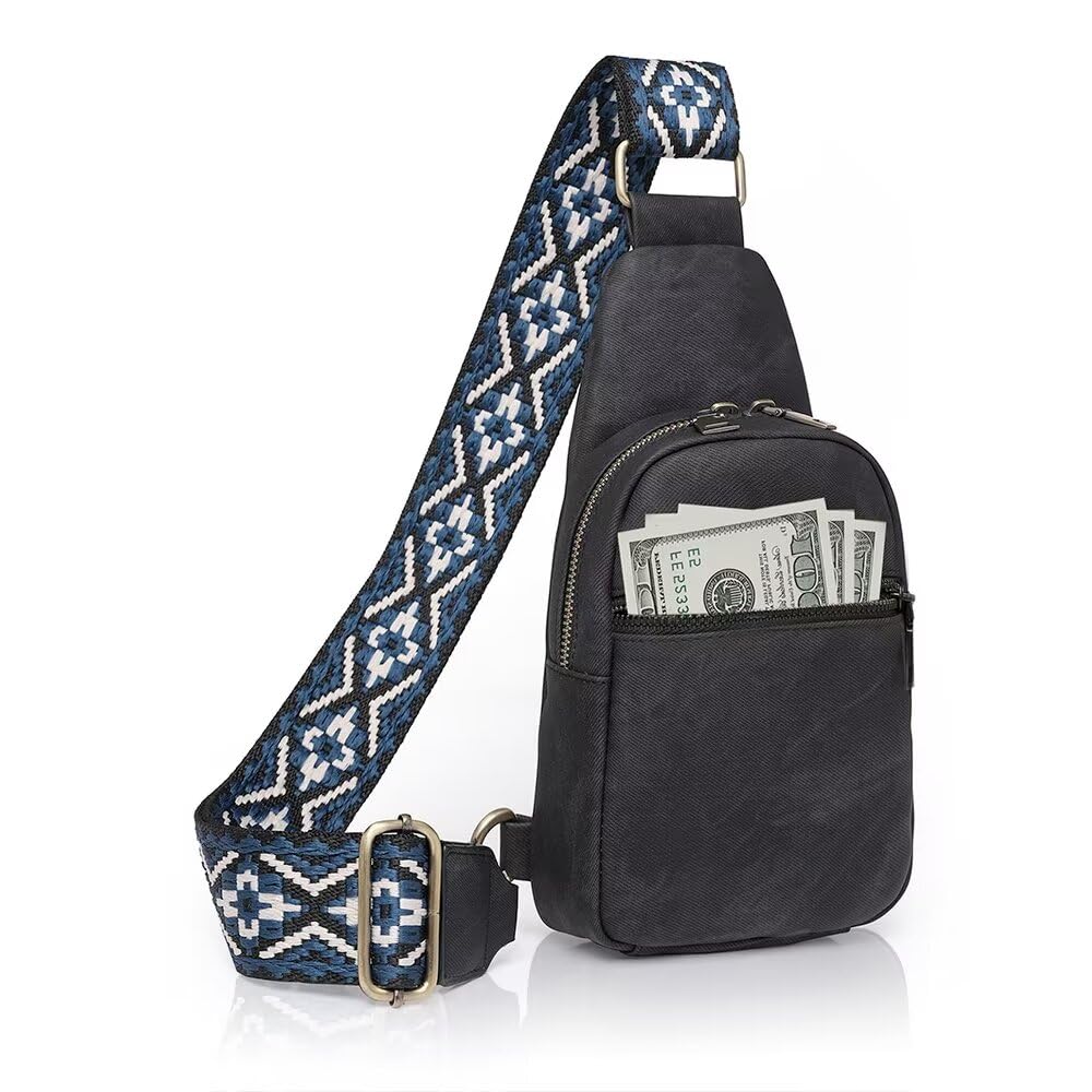 Small Sling Bag for Women Waterproof PU Leather Crossbody Shoulder Bag Trendy Purse Fanny Packs Chest Backpack