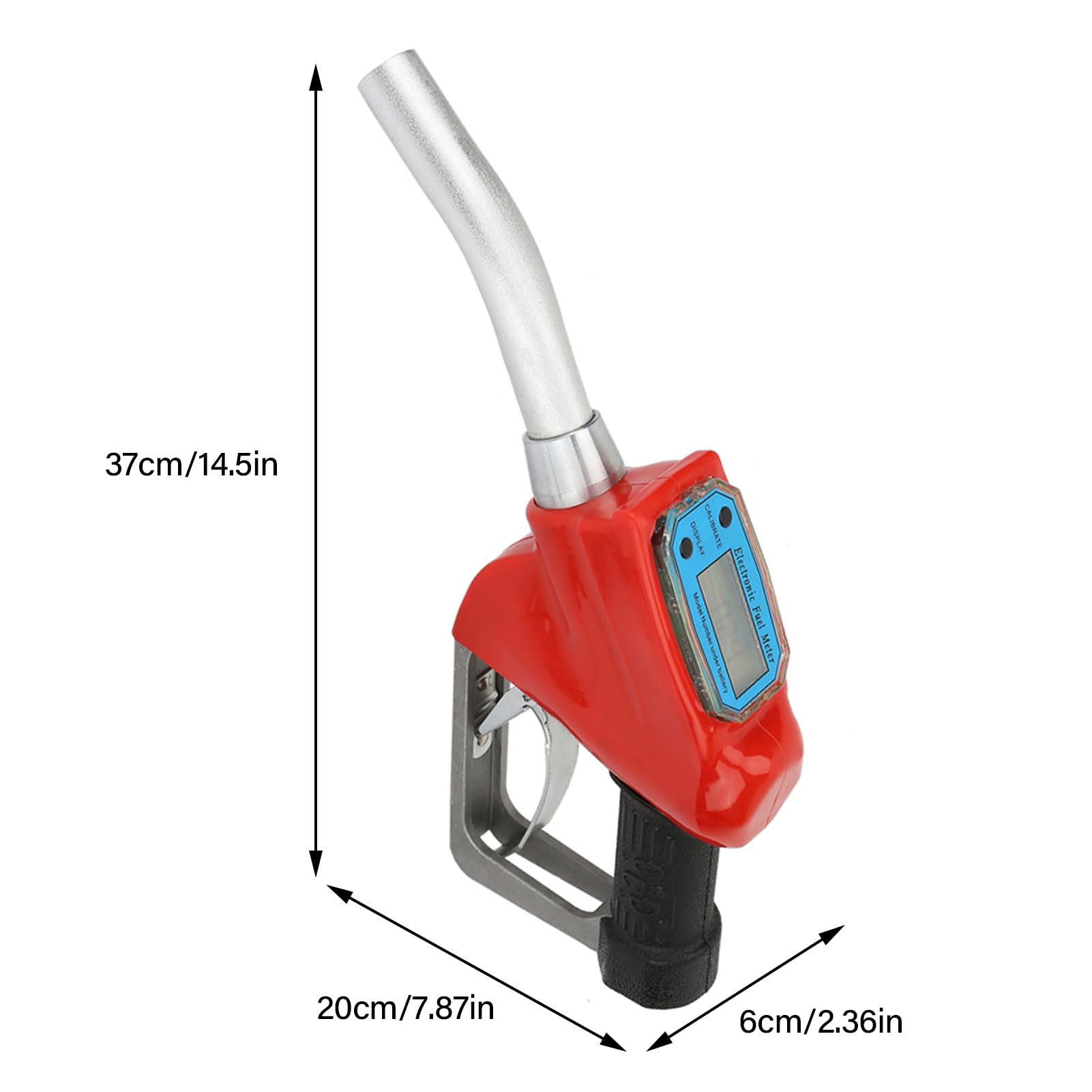Dispensador electrónico Medidor dosificador de combustible Pistola dispensadora de aceite con boquilla dispensing fuel gun nozzle para gasolina, diésel, (con batería)