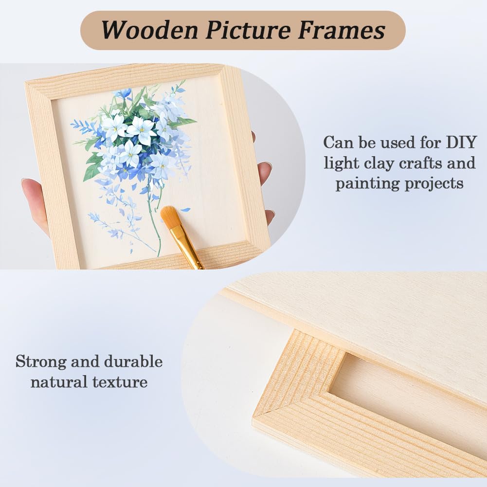 GORGECRAFT 4Pcs Wood Board Panels 20 x 20cm Unfinished Square Wood Cradled Panel Blank Painting Canvas Boards for Watercolor Oil Painting Drawing Pouring Easel Display DIY Art Crafts Decor