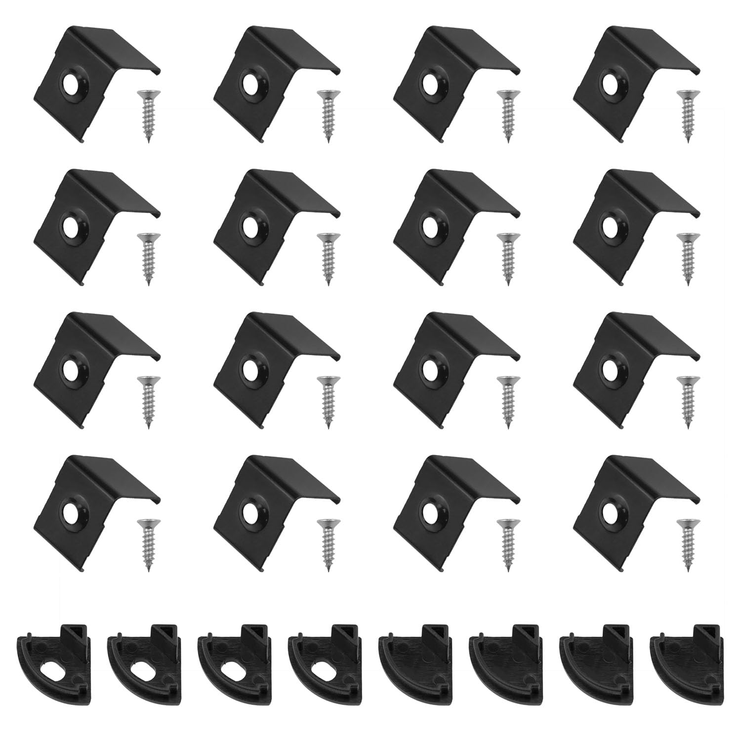 Lovelysp V-Shaped LED Channel Metal Mounting Clips with Screws 16 Pack