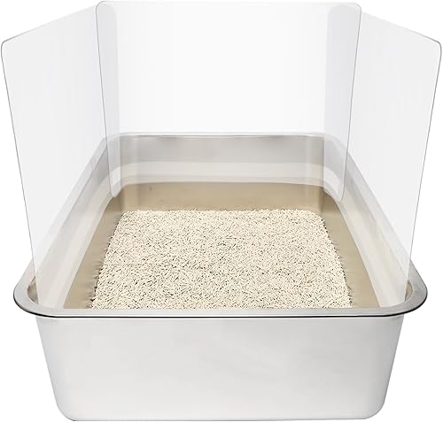 9 protectores para orina de caja de arena para gatos, transparente, fácil de limpiar, protector contra salpicaduras para bandeja de arena abierta