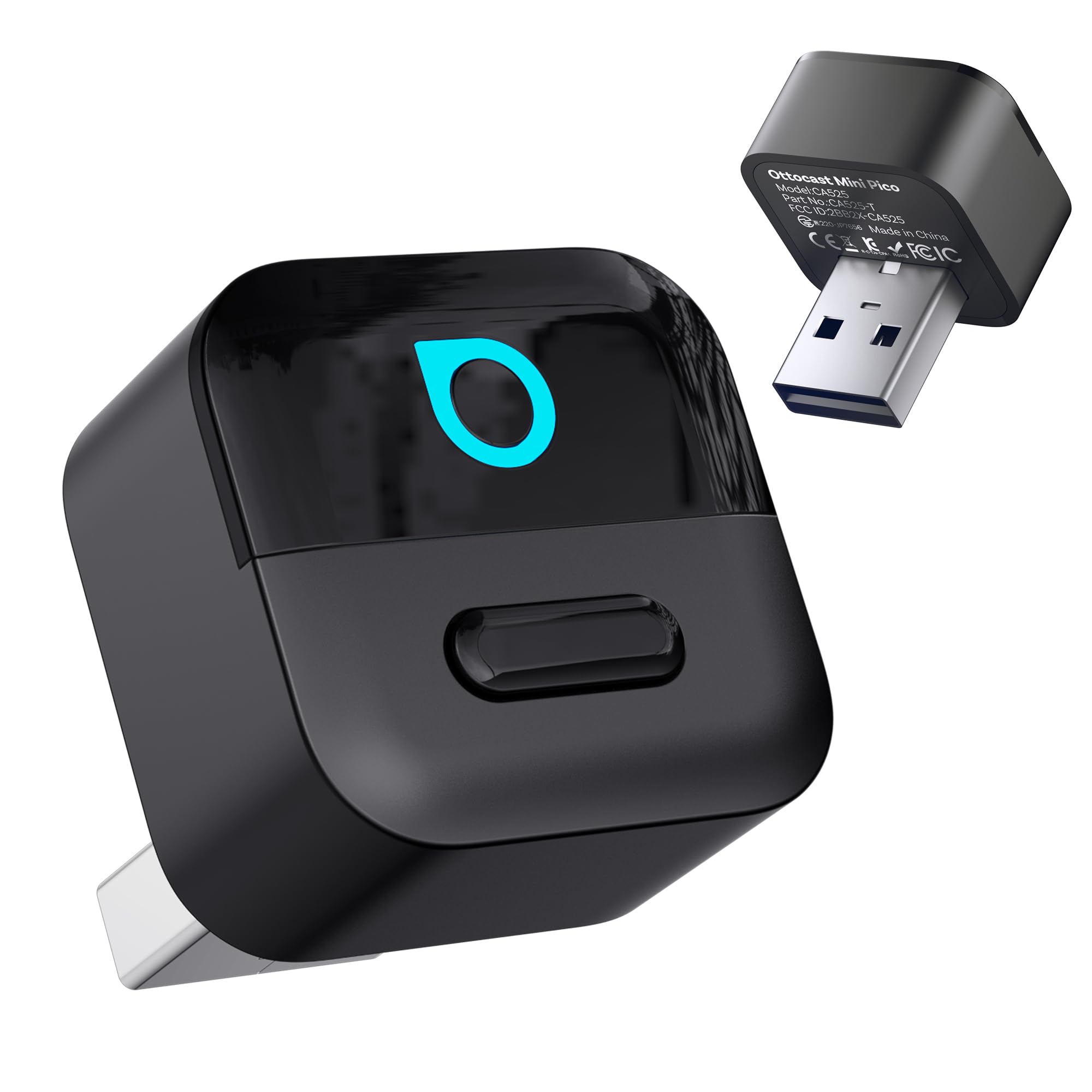 OTTOCAST Mini Pico 2-in-1 Wireless CarPlay & Android Auto Adapter | Plug in once for wire…