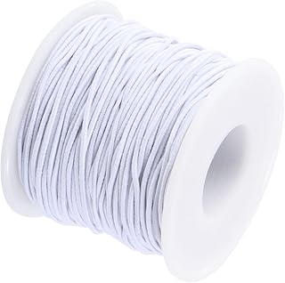 VILLCASE Pulseiras Elásticas Pulseiras Elásticas De 2 Rolos Redondo Pulseiras De Joias Fio Acolchoado De Algodão Corda Elástica Elástica Branca Linha Elástica Máscara De