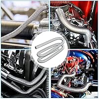 URAQT Abgasrohr Standheizung, 200 cm Abgasschlauch für Stromerzeuger Auto Edelstahl Abgasrohr Metallschlauch Abgasrohr Standheizung Diesel abgasrohre mit Zwei Edelstahlklammern für Diesel Heizung – Ansicht 7