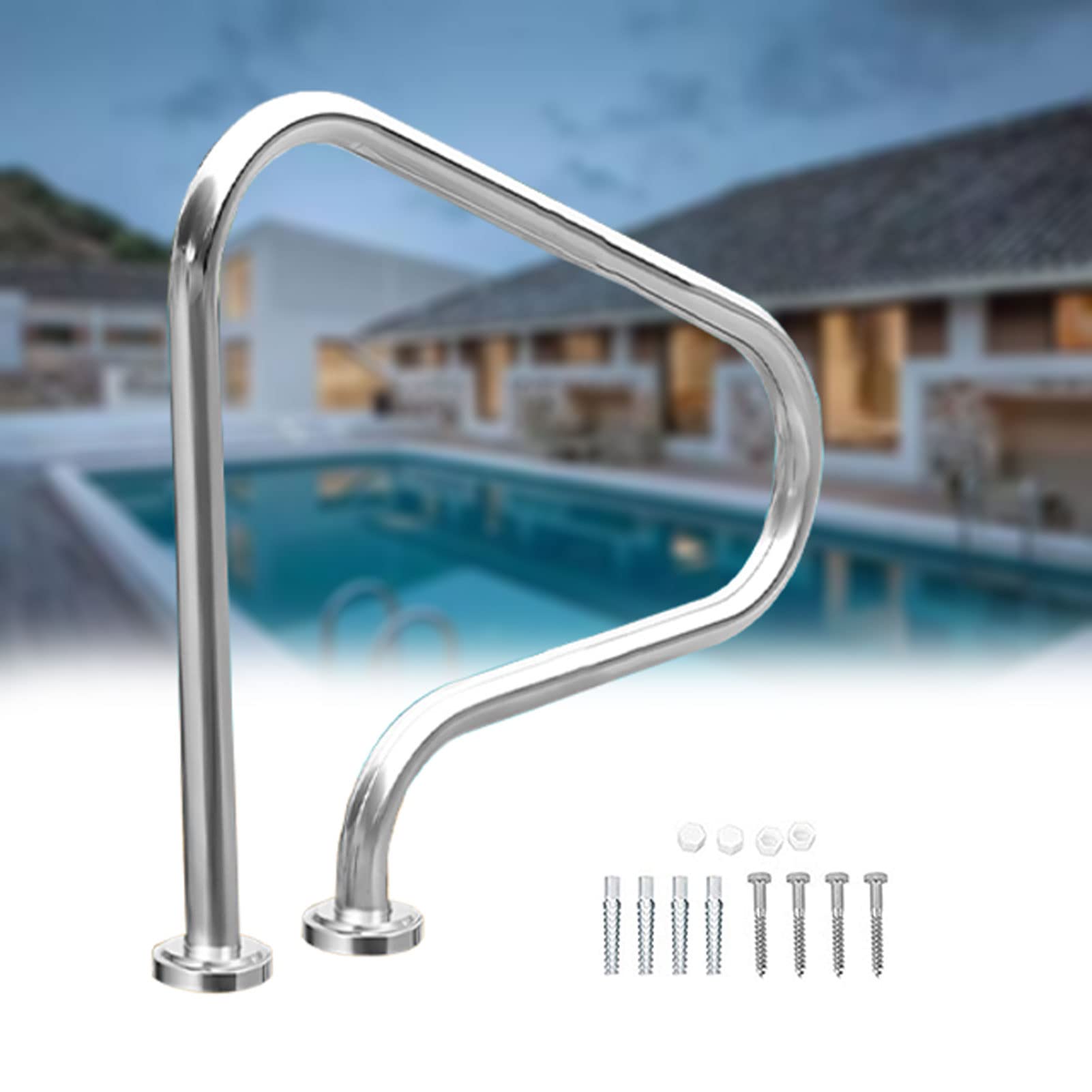 Main courante de piscine pour escalier de natation et baignade en famille