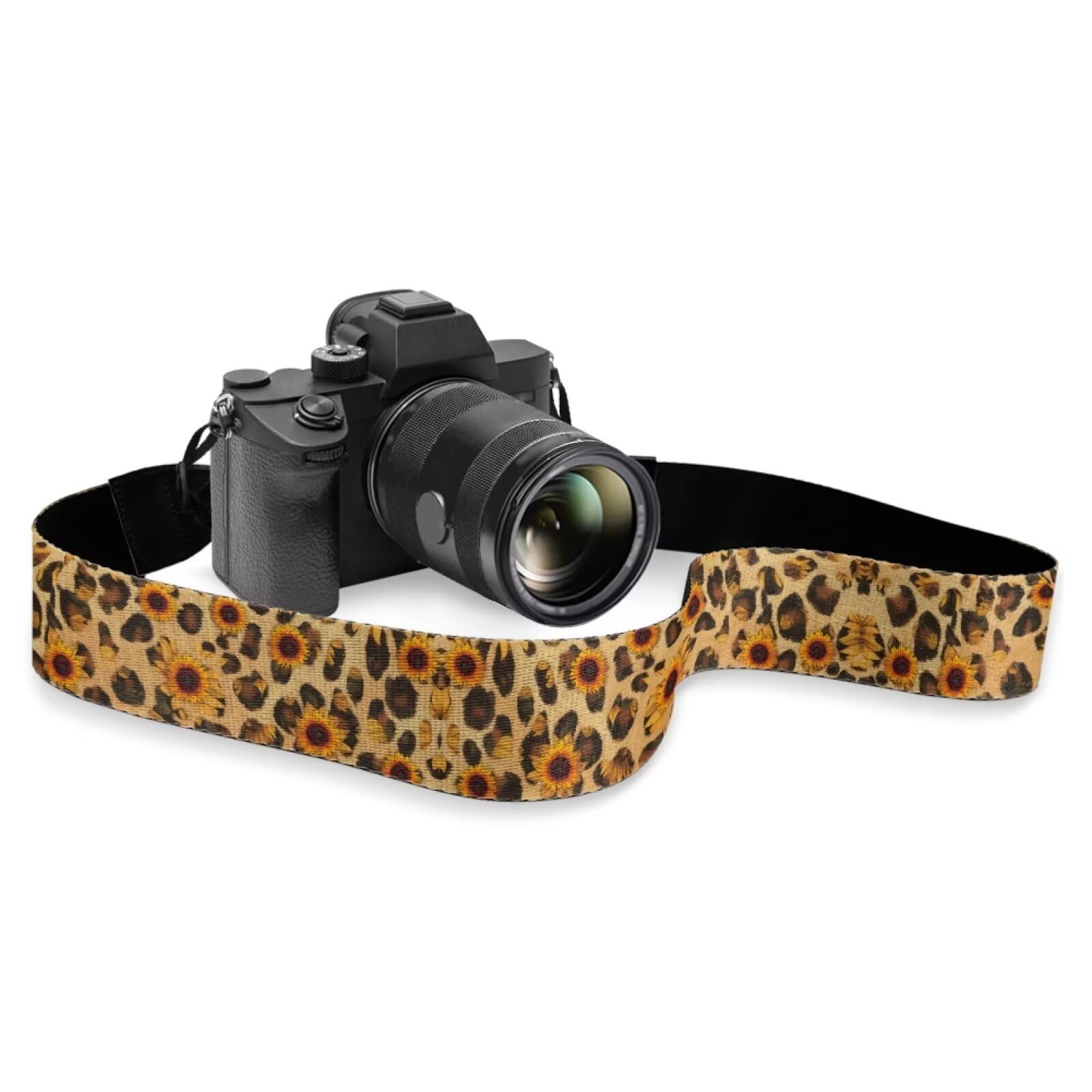 Boatee Sunflower Camera Strap Leopard Dslr Camera Strap Easy to Install Crossbody Camera Holder Strap Adjustable Quick Release Camera Strap Camera Wrist Strap Camera Sling Strap Yellow