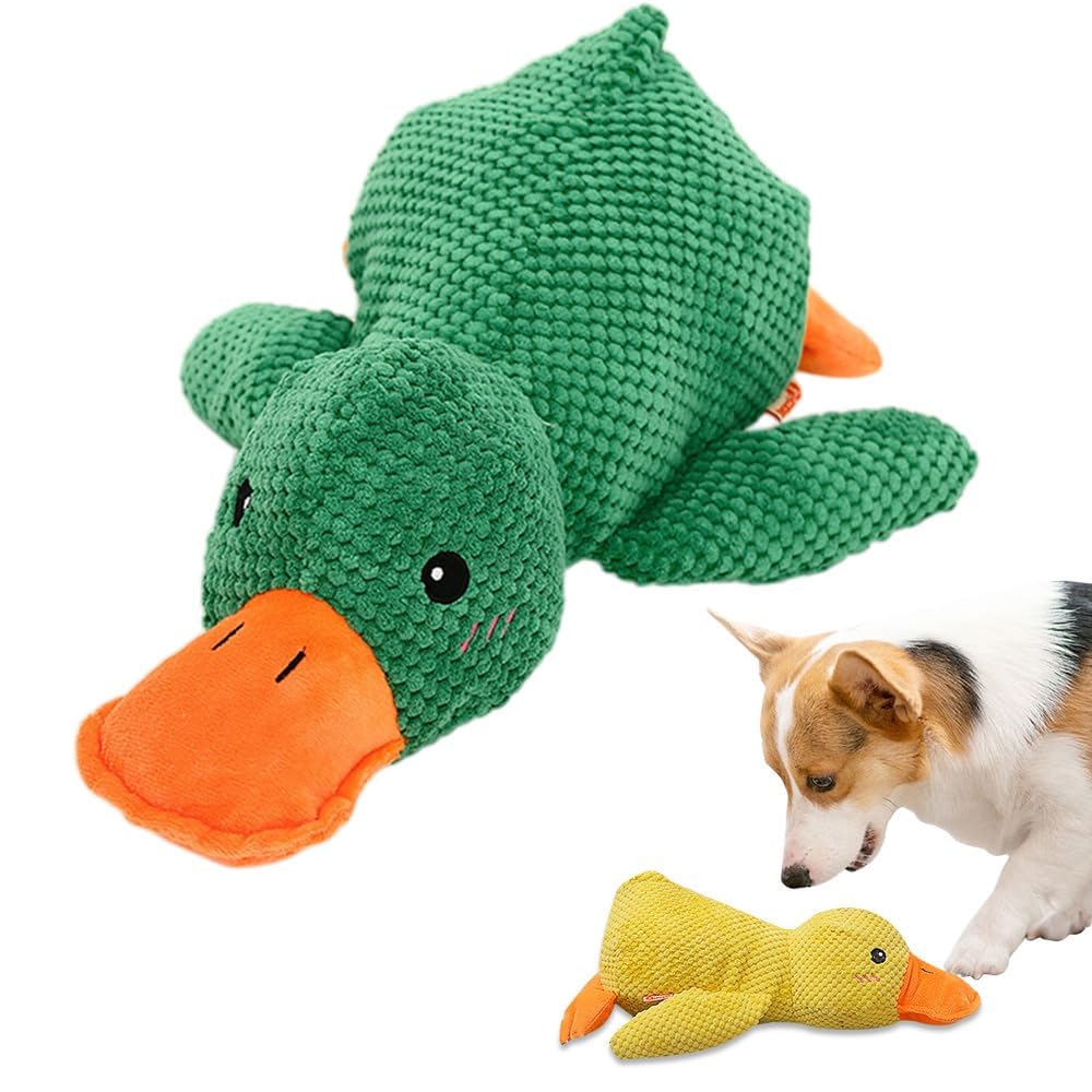 DXWEBISTRY Calming Duck for Dogs Anxiety,Duck Dog Toy,Interactive Toy with Quack Sound Soft Plush Stuffed Calming Ducks Pillow Durable Stuffed Dog Puppy Toys For Puppy Keep Busy，B-1PC-45CM