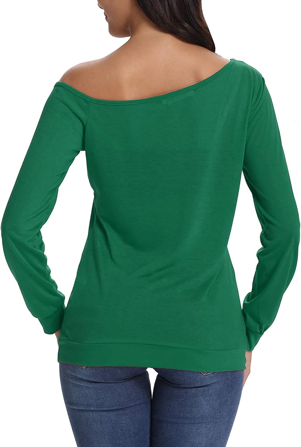 LYHNMW Women's Sexy Off Shoulder Long Sleeve Christmas Letter Print T-Shirt Tunic Tops Holiday Merry Xmas Hoodie - Image 6