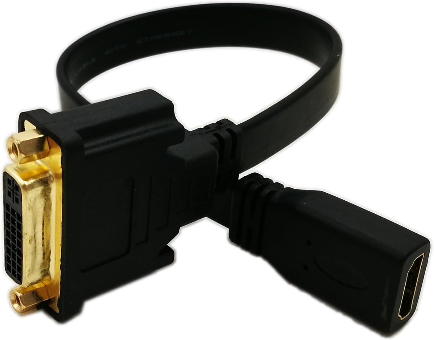 zdyCGTime HDMI to DVI Adapter Cable, 1 FT Flat Slim HDMI Female to DVI 24+5 Female Converter - Image 3