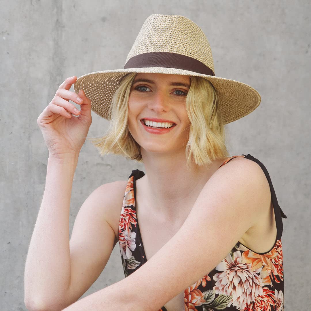 Oscar Fedora Moderne Femme et Homme Chapeau de Soleil Anti UV M/58cm et L/61cm Taille Réglable