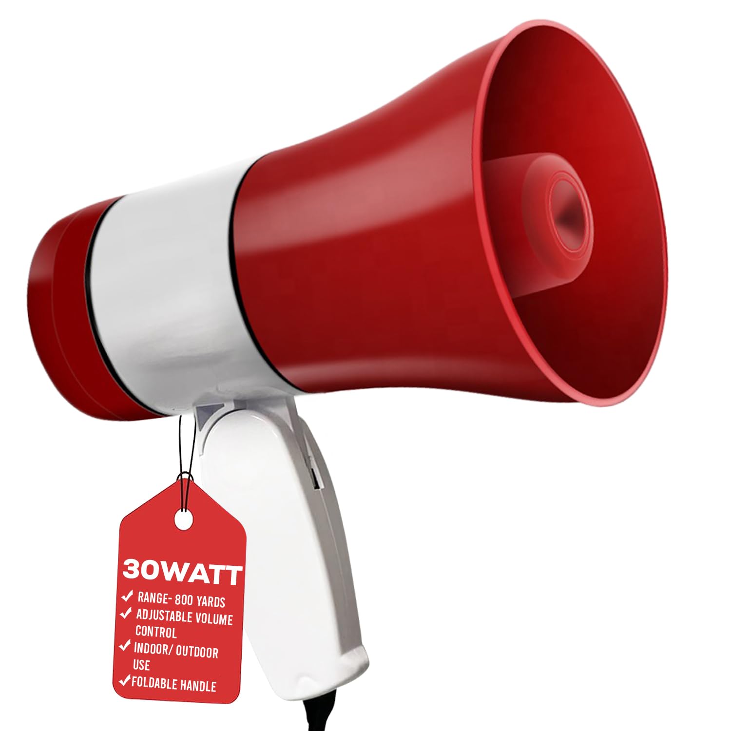 Amazon.com: 5 CORE Megaphone 30W Bull Horn PA Speaker w 800 Yards